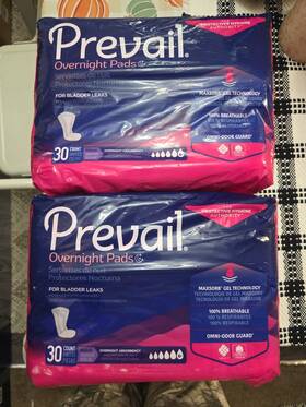 Fqppvx120 Prevail Womens Incontinence Pad 30 Count Double Pack 60 Total