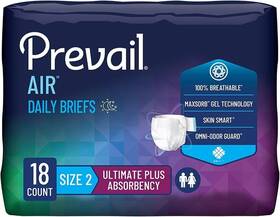 Prevail Nu-pl2 Air Plus Daily Brief - Size 2 Breathability Absorbency 18 Count