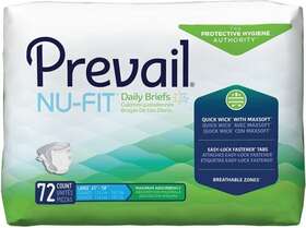 Nu0131 Prevail Nu-fit Maximum Absorbency Incontinence Brief - Large 72 Count