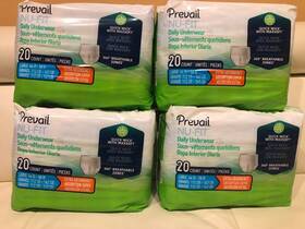Nuu-513 Prevail 4 Bags Of 20 Nu-fit Adult Unisex Daily Underwear / Diapers