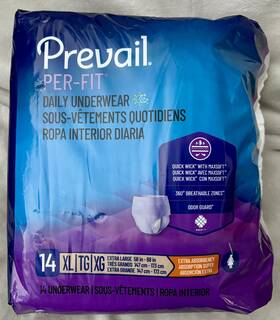 Prw-514 Prevail Per-fit Xl 58 Inch -68 Women S Daily Underwear 14 Pack Extra Absorbency