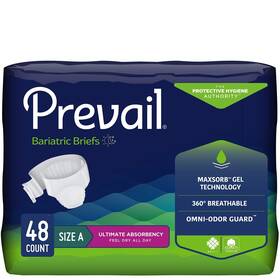 Pv-017-cs Prevail Incontinence Bariatric Brief 4 Packs Of 12 48 Count Unisex Disposable