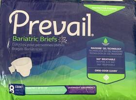 Pv-110-bg8 Prevail Incontinence Briefs 4xl Bariatric C With Tabs Unisex Adult Diaper Pv-110