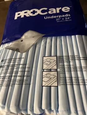 681038 Procare 10 23x24 Disposable Adult Incontinence Urinary Bed Chair Pad Underpad Moderate