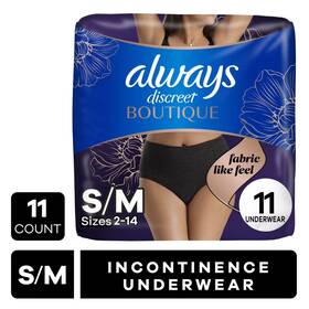 00030772174227 Procter & Gamble Always Discreet Boutique Underwear Women S/m Black 11ct Postpartum Incontinence