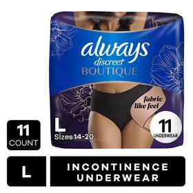 00030772174234 Procter & Gamble Always Discreet Boutique Underwear Women Xl Black 11ct Postpartum Incontinence