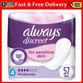 Procter & Gamble 445032325319 Always Discreet Incontinence Pads For Women With Bladder Leaks Sensitive Skin P