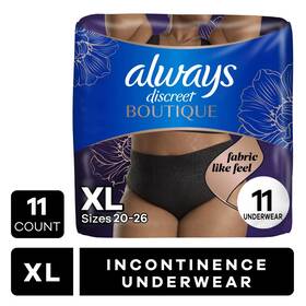 Procter & Gamble 445032811874 Always Discreet Boutique Incontinence Postpartum Underwear Women Xl Black 11 Ct