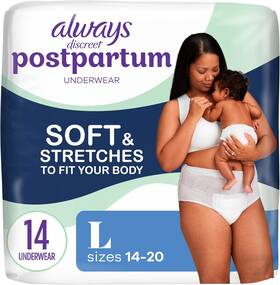 Procter & Gamble 445046358389 Always Discreet Postpartum And Adult Incontinence Underwear For Women Large Ma
