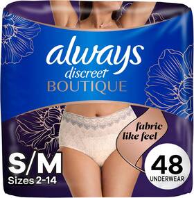 Procter & Gamble 705353587979 Always Discreet Boutique Incontinence And Postpartum Underwear For Women Maximu