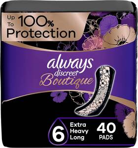 Procter & Gamble 711181126150 Always Discreet Boutique Incontinence Pads For Bladder Leaks Extra Heavy Absor