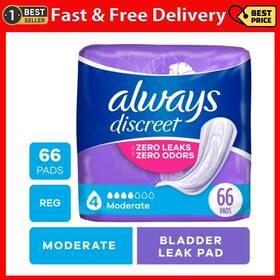 Procter & Gamble 744110800760 Always Discreet Incontinence Pads Moderate Absorbency Regular Length 66 Ct