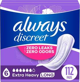 B0bztmz12b Procter & Gamble Always Discreet Incontinence Pads For Women Extra Heavy 112 Ct