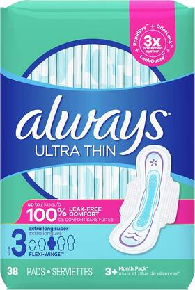 4336305517 Procter & Gamble - Haba Hub Always Ultra Thin Feminine Pads For Women Size 3 Extra Long Super Absorbency W