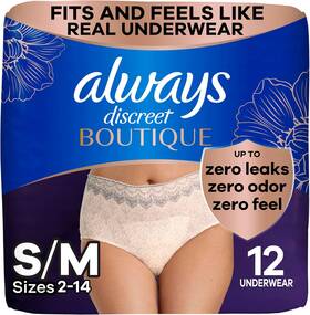 I00102774 Procter & Gamble Always Discreet Boutique Incontinence And Postpartum Underwear For Women High-r