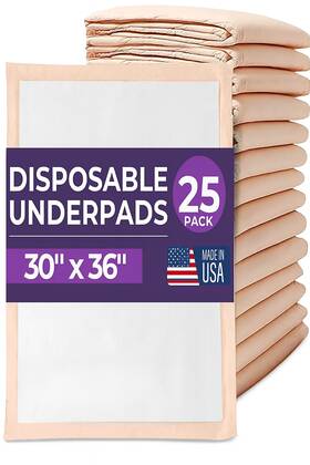 Proheal 810068980325 25 Pack Premium Disposable Underpads 30 Inch X 36 Ultra Thick Super Absorbent Peach