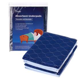 Pronior 726754813740 4-pack Waterproof Incontinence Bed Pads 24 Inch X36 Washable Navy Blue