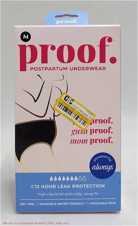 Proof Underwear 810141592353 Reusable Postpartum Highrise Brief Super Heavy- M See Deal