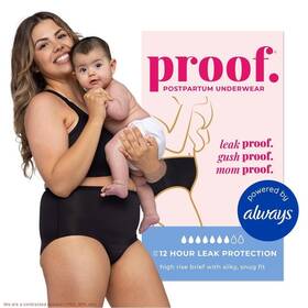 Underwear-93537312 Proof Underwear 810141592360 Reusable Postpartum High Rise Brief Super Heavy Absorbency - L