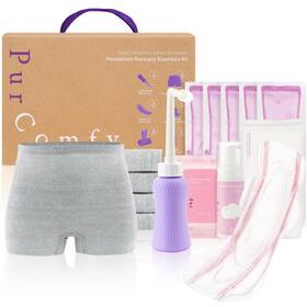 Purcomfy 027685009227 18 Pcs 5 In 1 Postpartum Recovery Kit Disposable Underwear Pads Foam Peri Bottle