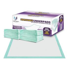 Purenexus Health 711472630034 Disposable Underpads 36 Inch X 50-count Incontinence Pads Chux Bed Covers