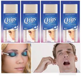 05215-12800 Q-tips 500 Count Pack Of 4 Beauty Soft Gentle Care For Baby Pet Hygiene