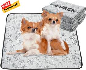 Qeils 445021291205 Reusable Puppy Pads 4-pack Washable Leakproof Training Mats