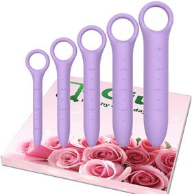 Qo-z-purple-silrod-pack5 Qoqiu 5-pack Silicone Dilators For Pelvic Floor Women With Fine Scales Pe