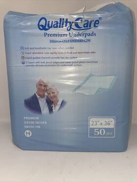 Qualitycare 602860506410 Premium Adult Disposable Underpads For Incontinence Large 23 Inch X36
