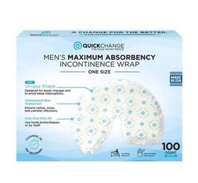 Uim-25-4 Quickchange Mens Incontinence Wrap Maximum Absorbency One-size 100 Count Uim-25-4 Quickchange Mens Incontinence Wrap Maximum Absorbency One-size 100 Count