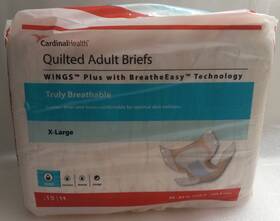 66135 Quilted Wings Plus With Breatheeasy Technology Adult Incontinence Brief Xl Heavy