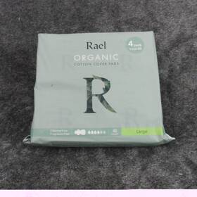 Rael 313021361396 Organic Cotton Cover Pads Size Large Heavy Flow 48 Count
