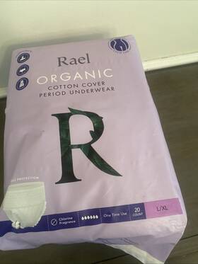 Rael 313026245233 Organic Cotton Disposable Period Underwear For Heavy Flows Size L/xl 20 Count
