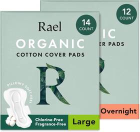 Rael 751446161250 Pads For Women Organic Cotton Cover - Period With 2 Piece Set