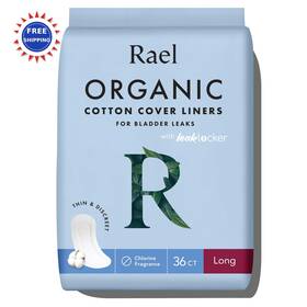 Rael 810027130785 Incontinence Liners For Women 36 Count Organic Cotton Cover Postpartum