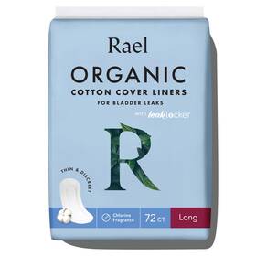 Rael 810027131584 72 Count Incontinence Liners For Women Long Organic Cotton Cover