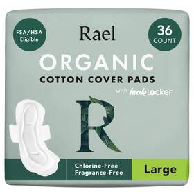 Rael Rael-lg-03-v Pads For Women Organic Cotton Cover - Period 36 Count Pack Of 1