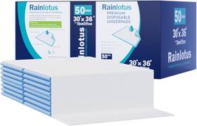 B0fb46f9gs Rainlotus 50 Count Super Absorbent Underpads - Large 30 Inch X 36 Incontinence Bed Pads
