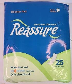 Reassure 072540001328 Booster Pads 25 Ct. Maximum Protection Fits All New