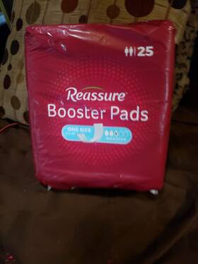 19121 Reassure Booster Pads Maximum Protection Long 25 Count Latex Free