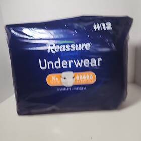 Reassure 672540021489 Premium Overnight Disposable Underwear 12 Pack Xl 42-65 Inch Unisex