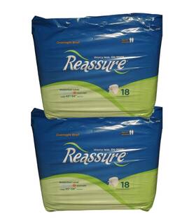 79922978 Reassure Adult Under Briefs Diapers 45 Inch Unisex 36 Pc 2 Pk Of 18 Overnight Size L