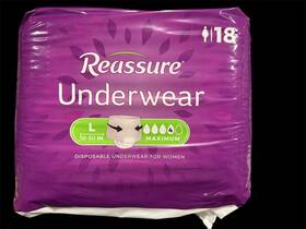 Rew-0026 Reassure Maximum Absorbent Women S Underwear Size L - 4 Pack 72 Count