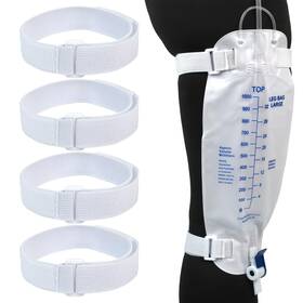 Rev-065 Reevnnmer 4 Packs Leg Bag Straps White Buckle-type Hook And Loop Strap Urine Drainage