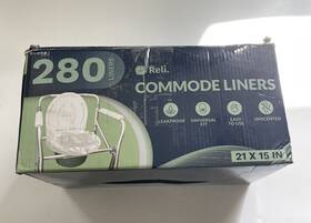 Reli. 606301634878 Commode Liners Open Box 280 Count Universal Fit 21x15 Inch By Reli