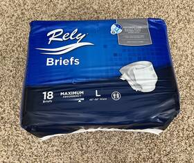Rely 090891947942 Unisex Disposable Briefs Adult Large 18 Count Pack Rely 090891947942 Unisex Disposable Briefs Adult Large 18 Count Pack