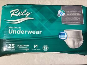 Rely 090891948000 Adult Diapers Medium Maximum Absorbency Underwear 4x25pk