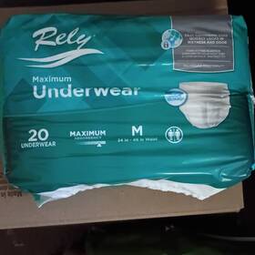 Rely Rly-max-m-20 4 Pack Maximum Incontinence Pants M 80 Ct 360 Breathable Odor Guard 1000ml