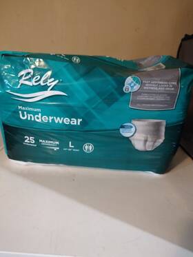 Rlyasp120 Rely Maximum Absorbency Underwear Large Size 25 Pack Adult Diapers