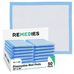 Remedies 640671435420 Disposable Bed Pads 30 Inch X 36 - 50 Count Large For Incontinence